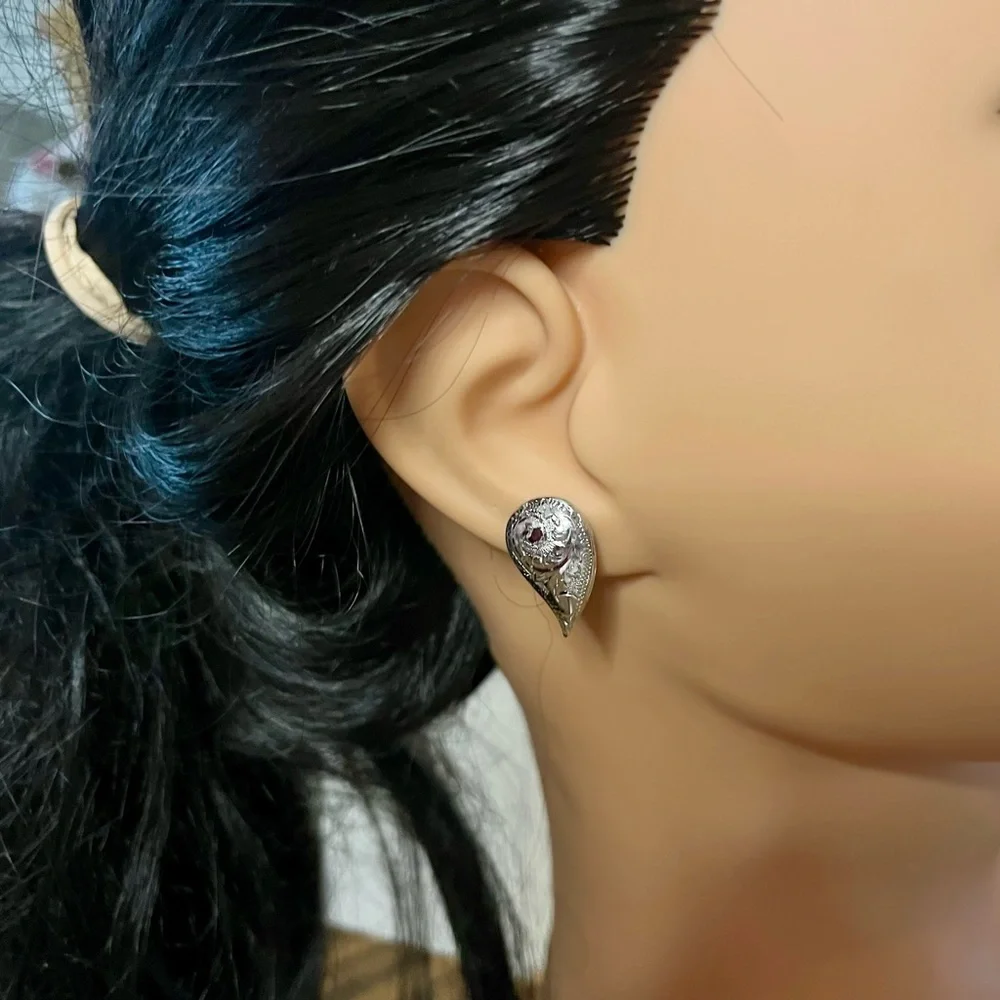 Sterling silver pierced earrings jewelry - Picture 7 of 16